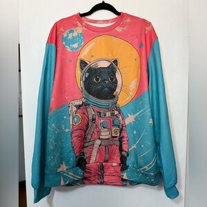 Space Cat Graphic Sweatshirt